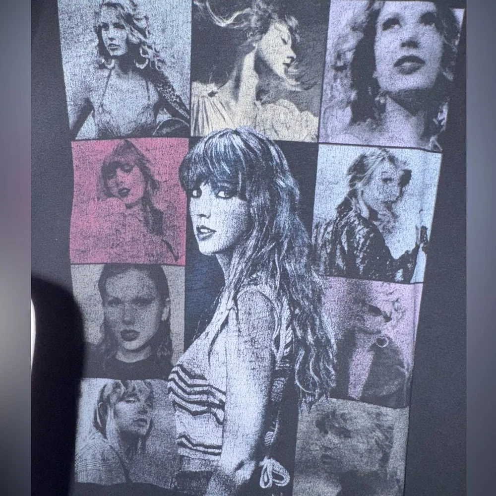 Taylor Swift The Eras Tour Black Graphic Photo Collage Concert Tee Women’s 2XL - Picture 2 of 9